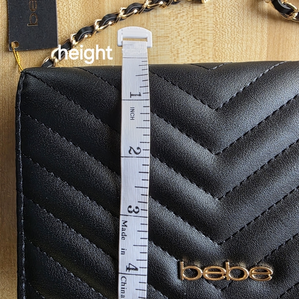 Bebe Black Chevron Quilted Crossbody Bag (PUR7) - Picture 11 of 16